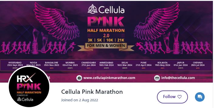 Cellula Pink Half Marathon Chandigarh