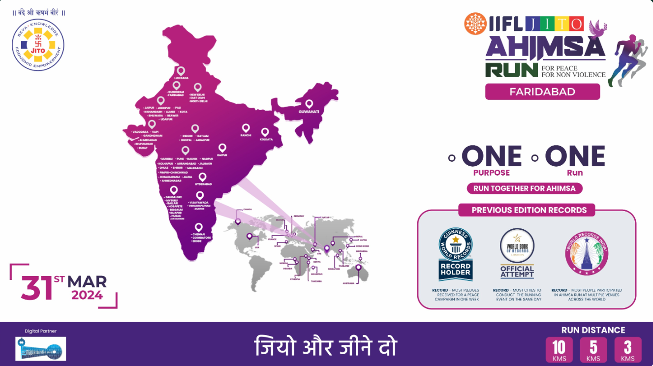 Iifl Jito Ahimsa Run Faridabad 2024