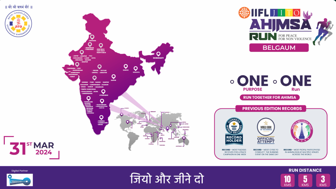 IIFL Jito Ahimsa Run Belgaum 2024