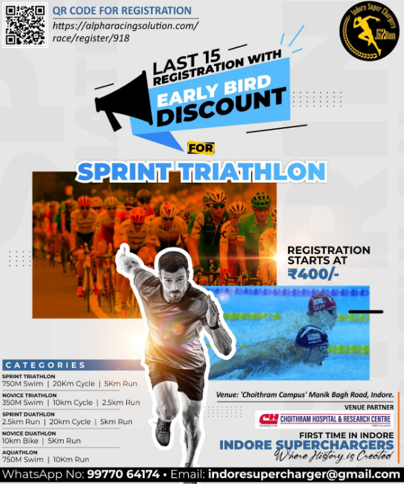Indore Super Chargers Presents Duathlon / Aquathlon / Triathlon 2024