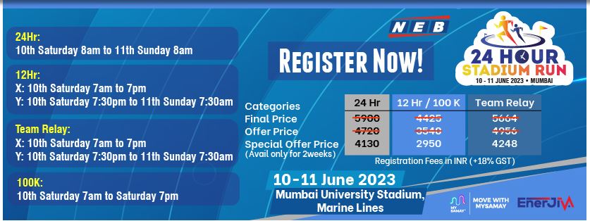 24H Mumbai Stadium Run - TEAM RELAY