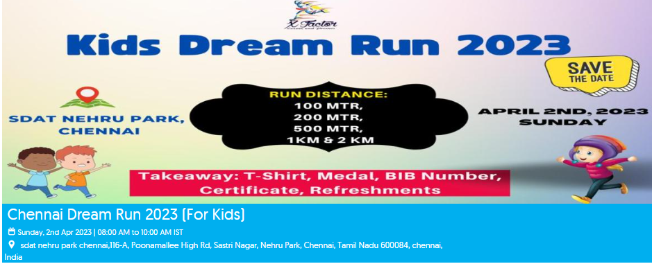 Chennai Dream Run 2023 (For Kids)