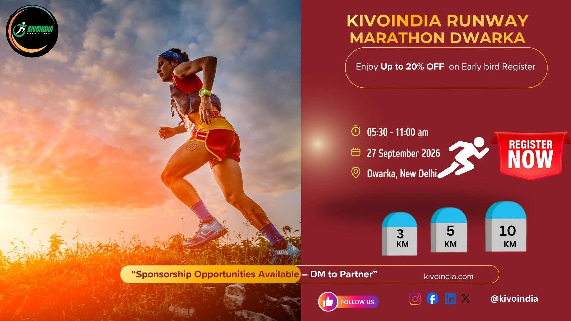 KIVOINDIA RUNWAY MARATHON – DWARKA 2026
